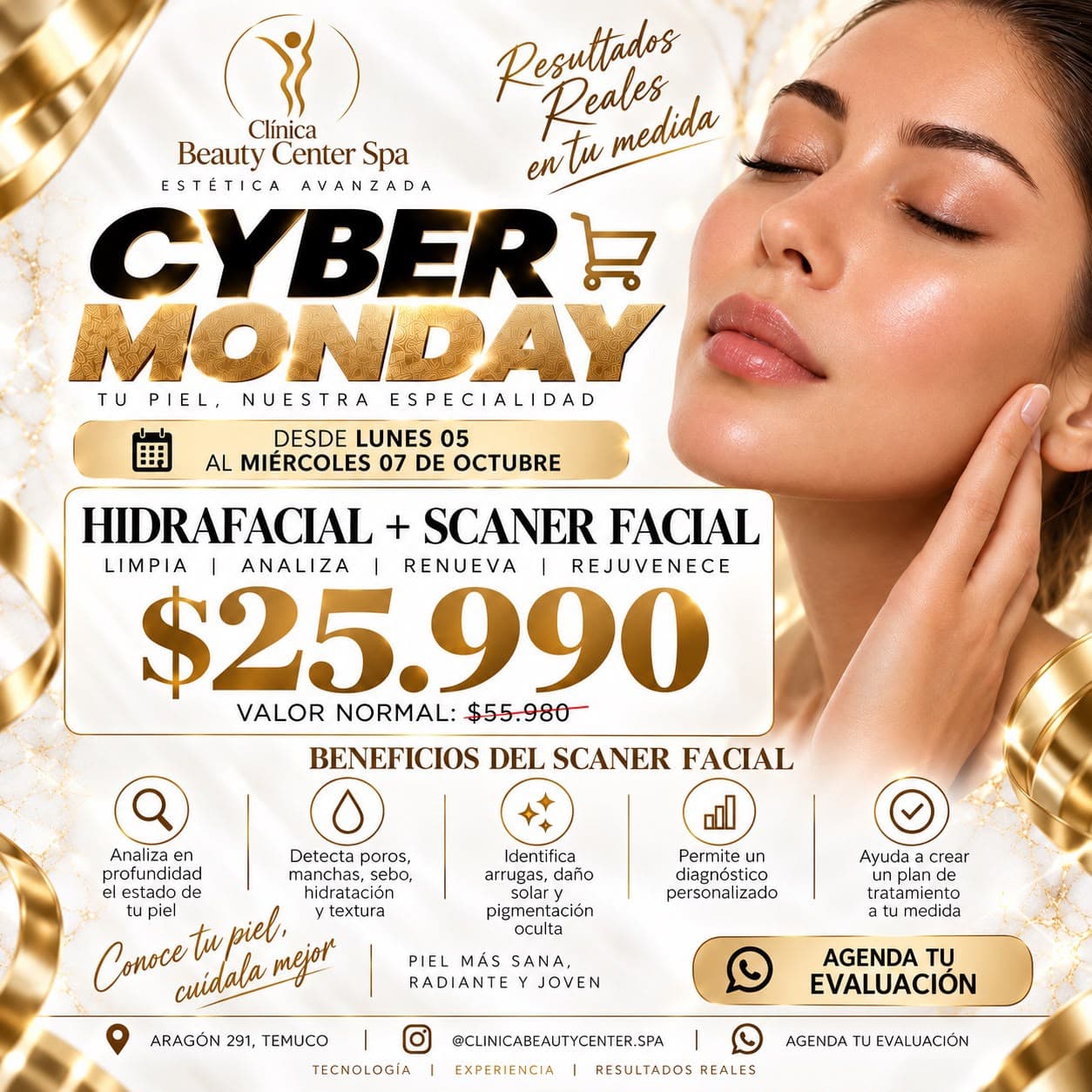 Promoción Cyber Hidrafacial más scanner facial a $25.990