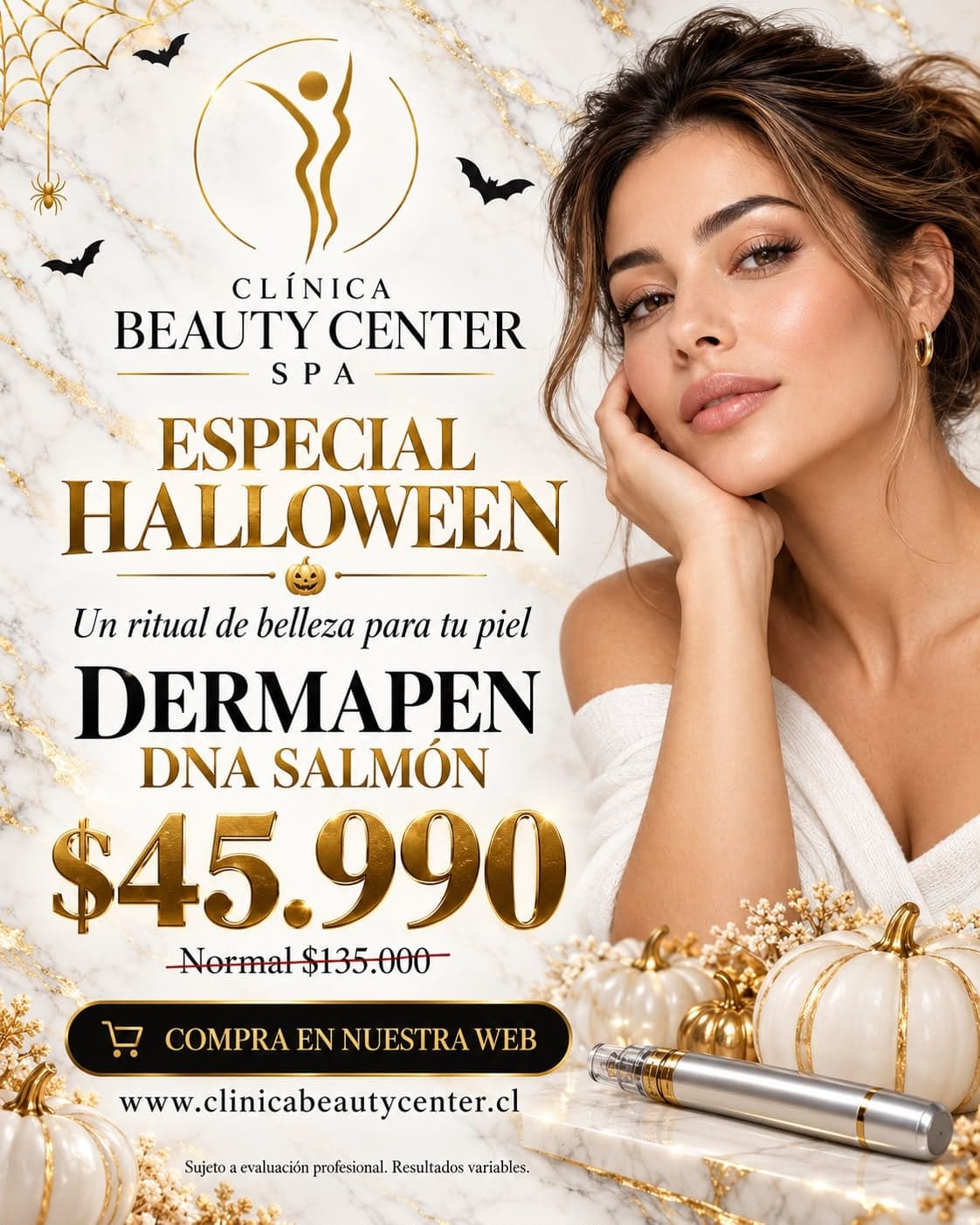 Especial Halloween: Dermapen con DNA de salmón $45.990, valor normal $135.000